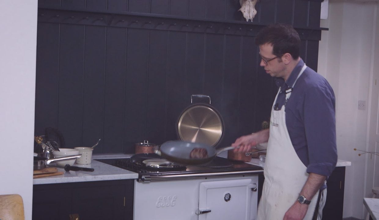 Tim Maddams cooking on an ESSE range cooker