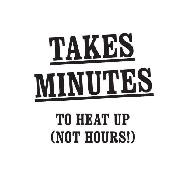 Takes minutes to heat up not hours