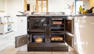 Black ESSE 990EL electric range cooker doors open