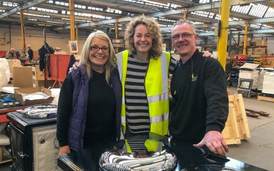 Kate humble at the ESSE factory