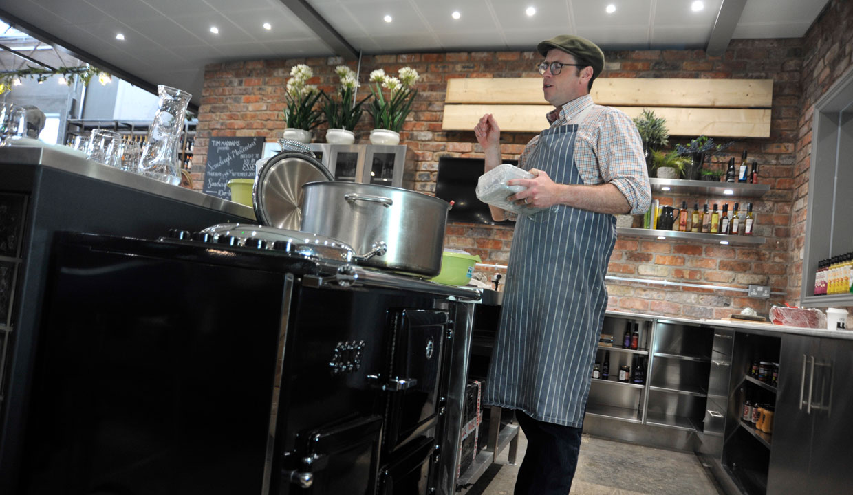 tim maddams cooking on an ESSE range cooker