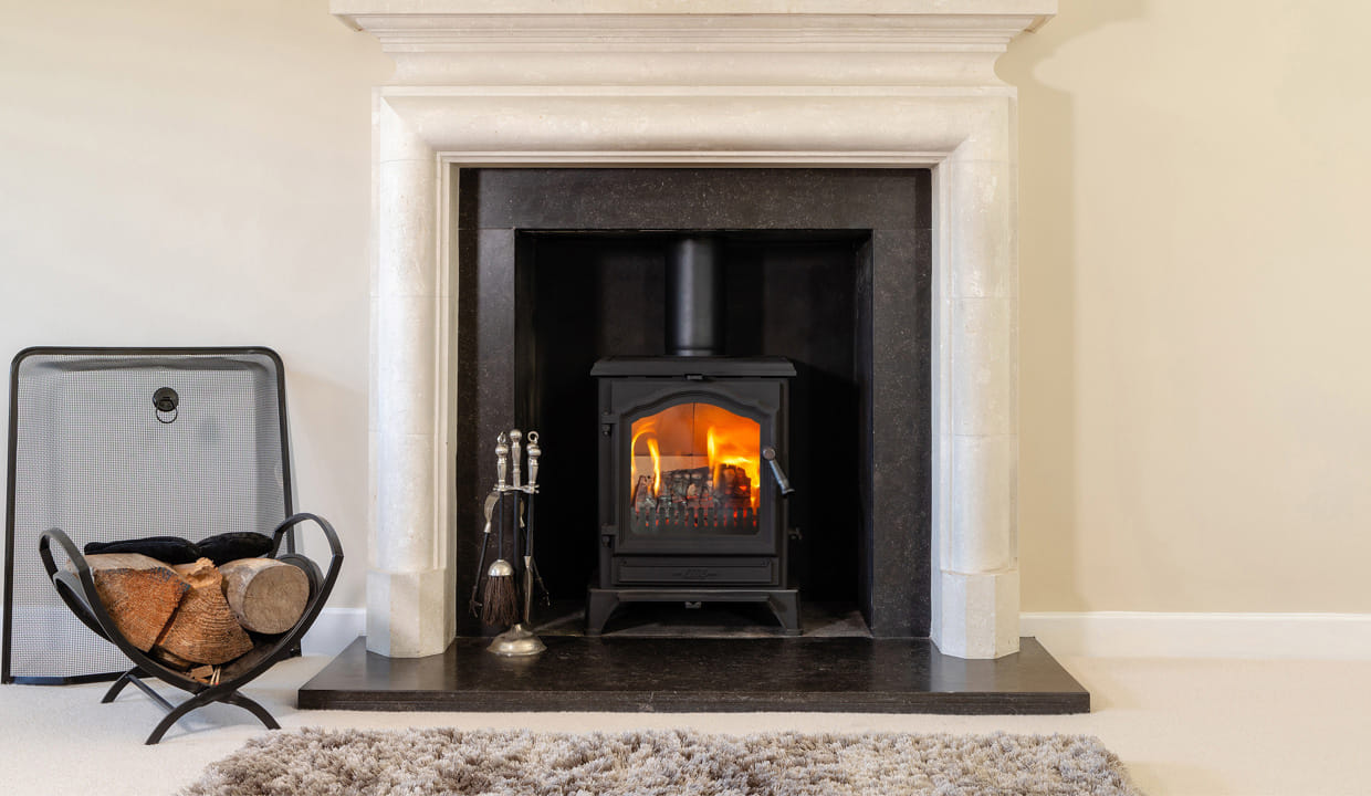 ESSE 500 stove in cottage fireplace
