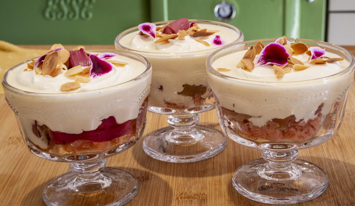 ESSE made Rhubarb and Orange Trifles