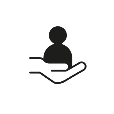 Person in hand icon