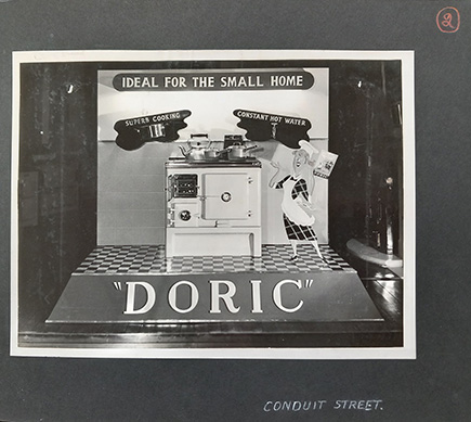 Doric shop window display Conduit Street