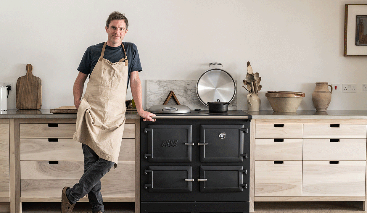 Gill meller standing in front of his ESSE 1000 T range cooker