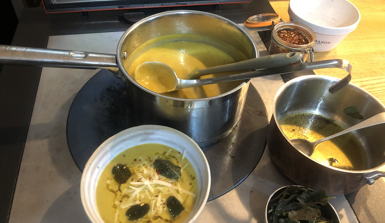 Baked Squash and parmesan soup