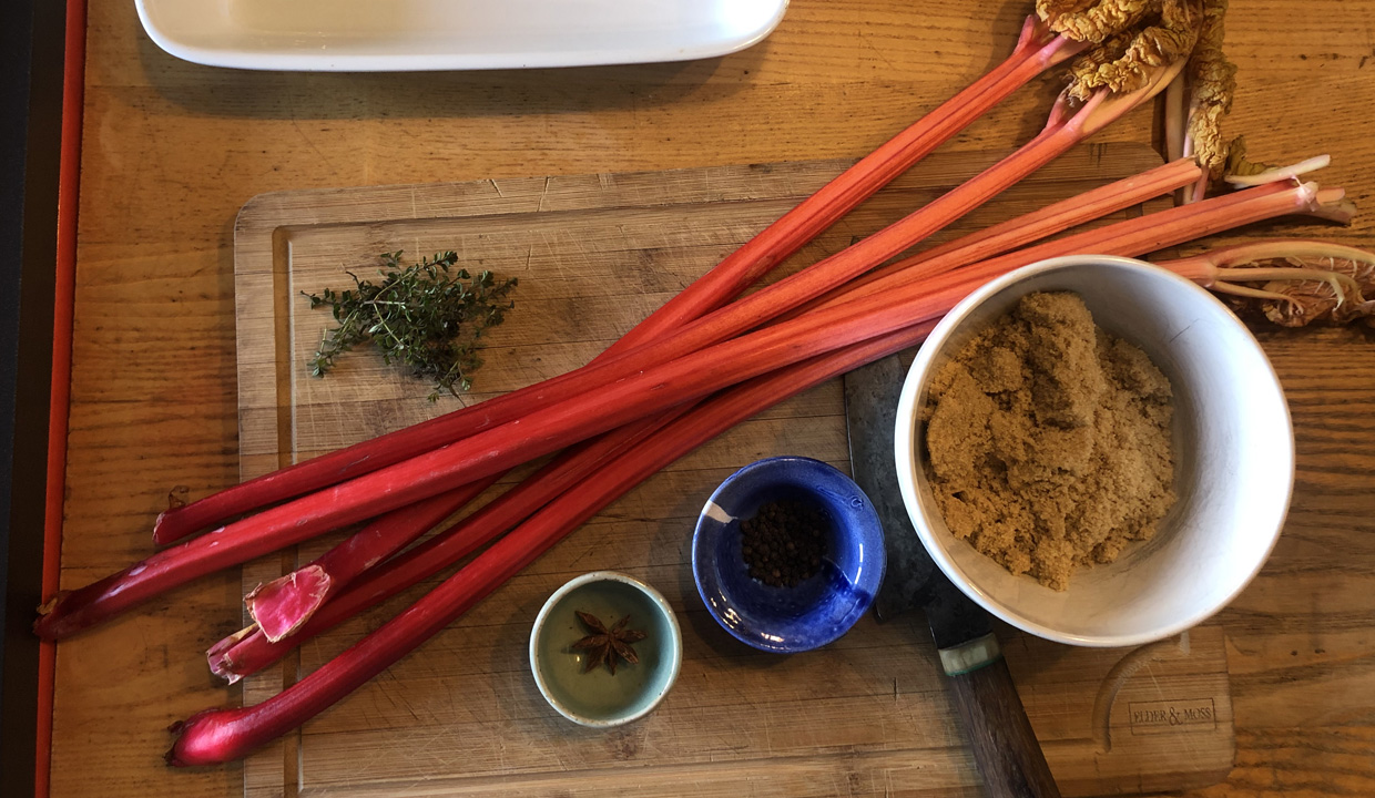 ESSE made Slow cooked spiced rhubarb