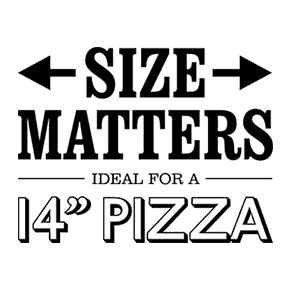 size matters ideal for a 14 inch pizza usp