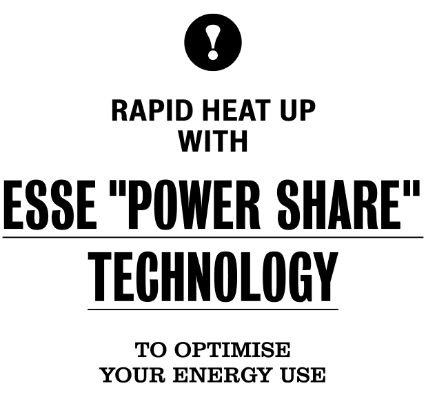 rapid heat up with esse power share technology