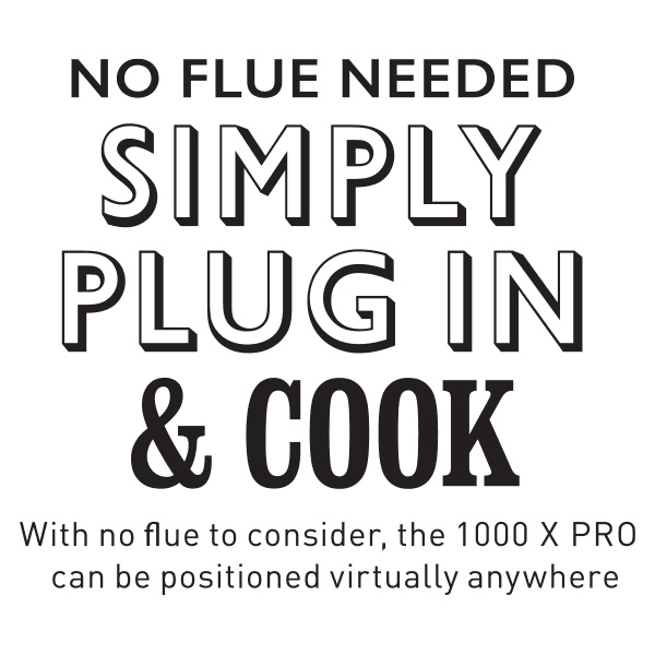 no flue needed simply plug and cook