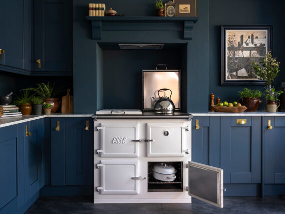 ESSE 1000 X PRO White blue kitchen lid and oven open