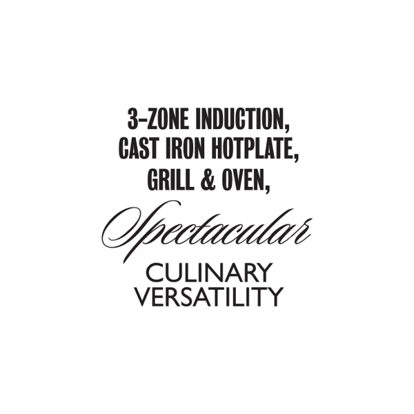 3 zone induction cast iron hotplate grill and oven
