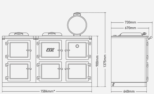 ESSE Cooker Line Drawing 1600 T PRO