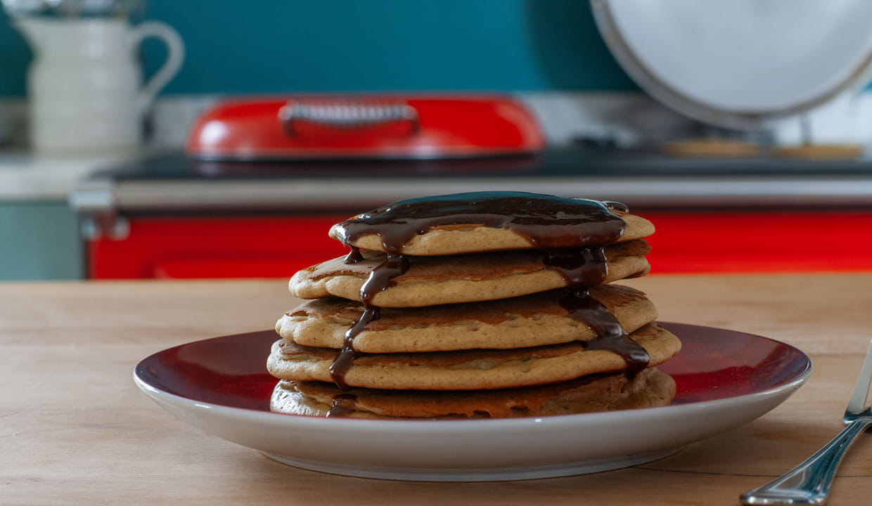 ESSE baked spiced buckwheat pancakes with cinnamon butter